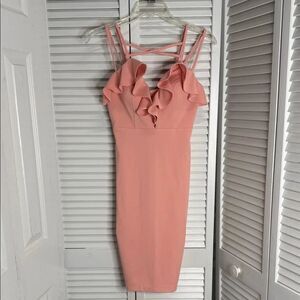 Elegant Pink Ruffle Dress
